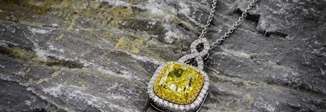 Necklace with yellow diamond image