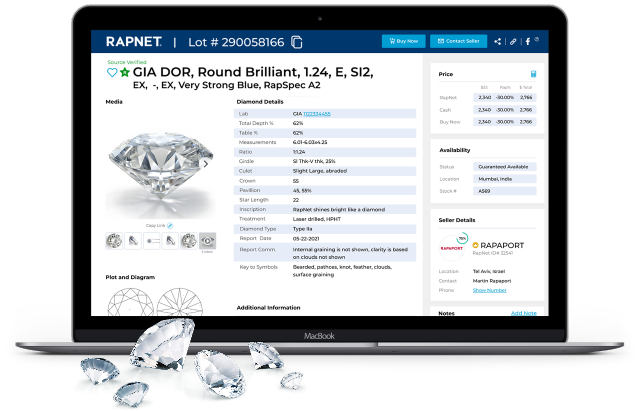 GIA grading report on RapNet image